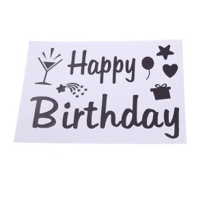 Sticker Autocolant pentru Baloane, Flippy, Tematica Aniversare, Model Happy Birthday, 29x21 cm, Negru - Img 1