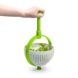 Strecuratoare multifunctionala rotativa, cu maner, material ABS, 22x12 cm, maner 18 cm, cu ventuza pentru prindere sigura, practic si usor de folosit, verde - Img 7