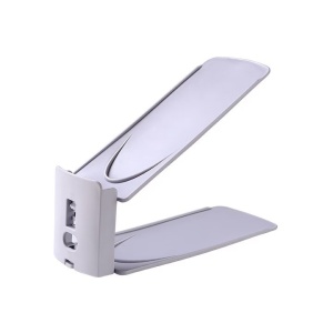 Suport pentru Pantofi, Flippy, din Plastic, Reglabil, 2 Niveluri, 27 x 10 x 20 cm, Alb - Img 3