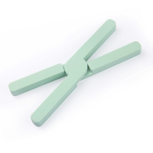 Suport pliabil din silicon pentru vase fierbinti Flippy, portabil, usor de depozitat, rezistent la temperaturi foarte ridicate, 14.5 x 7.5 x 1.6 cm, antialunecare, verde - Img 1