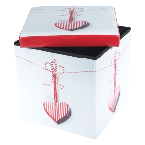 Taburet Design Stripes, multicolor, 38x38x37.5 cm - Img 3