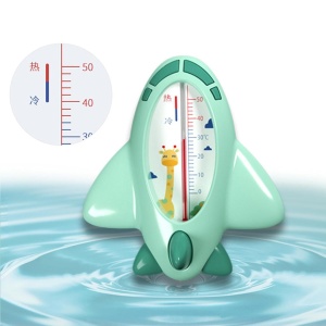 Termometru pentru Baie, Flippy, Plutitor, Rezistent la apa, Multifunctional, Model Avion, 11x10x4 cm, Verde - Img 2