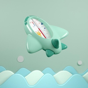 Termometru pentru Baie, Flippy, Plutitor, Rezistent la apa, Multifunctional, Model Avion, 11x10x4 cm, Verde - Img 6