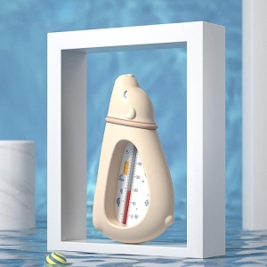 Termometru pentru Baie, Flippy, Plutitor, Rezistent la apa, Multifunctional, Model Urs Polar, 15x7.5x4 cm, Roz - Img 3