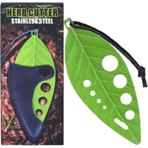 Tocator manual pentru ierburi Flippy, instrument de curatat frunze, tocator, margini ascutie, 9 gauri de diferite dimensiuni, multifunctional, material otel inoxidabil, rezistent la rugina, 14 x 5.5 cm, verde - Img 10