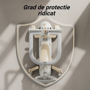 Trotineta Multifunctionala 6 in 1, Flippy, Pentru Copii De La 10 Luni Pana La 12 Ani, Cu Maner De Impingere, Reglabil 360, Pliere Usoara, Reglarea Inaltimii, Model Dinozaur, Alb/Bej - Img 4