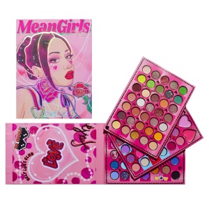 Trusa de Machiaj, KEVIN & COCO, Mean Girl Rose, Fard de Pleoape, Iluminator, Blush Cremos, 97 culori, 21 x 15.7 x 2.4 cm - Img 9