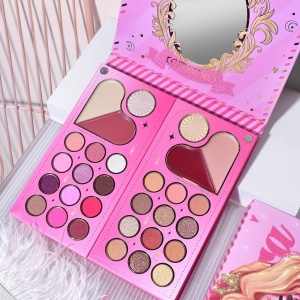 Trusa de Machiaj, KEVIN & COCO, Princess Palette. Fard de Pleoape, Iluminator, Corector, Ruj, 79 culori, 19.7 x 20 x 2 cm - Img 5