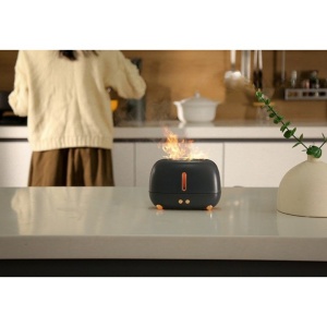 Umidificator de tip flacara, Flippy, cu aromaterapie, 7 culori, 250 ml, negru - Img 2