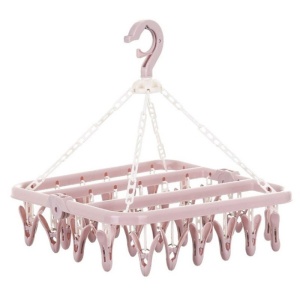 Uscator de rufe Flippy, 32 de cleme, Plastic, Pliabil, rotire 360 grade, 32x32 cm, Roz - Img 1
