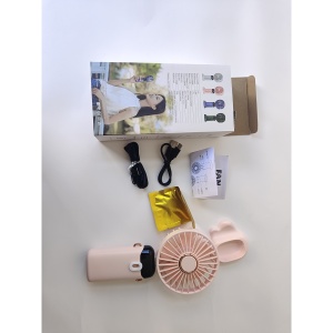 Ventilator Ultra Portabil cu Aromaterapie, Flippy, 3 in 1, de Mana, de Birou, de Gat, 5 Trepte de Viteza, Incarcare USB, Autonomie 12h, Pliabil, cu Ecran LCD, Roz - Img 8
