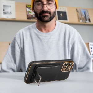 Accesoriu pentru telefon 3 in 1 Flippy, incarcator Wirelles Magsafe, portofel si suport, negru - Img 2