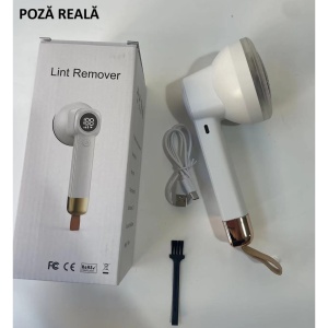 Aparat Pentru Curatat Scame, Par Si Praf, Flippy, Pentru Diferite Tipuri De Material, Cu Lame Din Otel Inoxidabil, Incarcare Prin USB Type-C, Cu Perie De Curatare si Cablu USB Incluse, Alb, 20 x 8.8 x 8.5 cm - Img 16