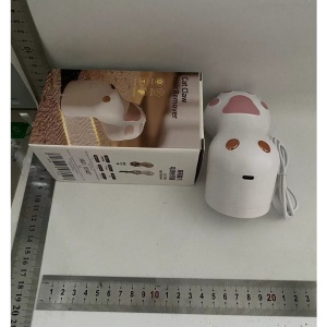 Aparat pentru Curatat Scame, Par Si Praf, Flippy, Pentru Diferite Tipuri De Material, Incarcare USB Type-C, Model Labuta de Pisica, 14x7x7.5 cm, Alb-Roz - Img 2