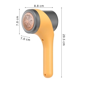 Aparat Scame si Par Haine, Flippy, Electric, USB inclus, Periuta Curatare, pentru Diferite Tesaturi, 3 Trepte, 20.5 x 8.8 x 7 cm, Galben - Img 3