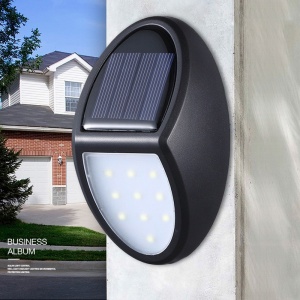 Aplica solara LED pentru perete Flippy, in forma ovala, 10 LED-uri, lumina puternica, IP65, 12 x 7.5 cm, 1.2 V, 300 mAh, autonomie 8-10 ore, alb rece - Img 6