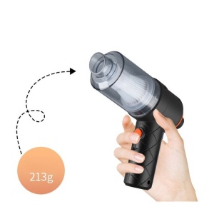 Aspirator Portabil fara Fir, Flippy, Tip Pistol 2 in 1, Suflare si Aspirare, Incarcare USB, Pentru Casa si Masina, Autonomie 30 min, Negru - Img 2