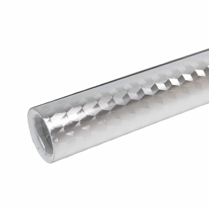 Autocolant pentru Bucătărie, Flippy, Tip Folie de Aluminiu, Rezistent la Ulei, Umezeală, Temperaturi Inalte, pentru Dulapuri, Perete, Blat, Argintiu, 60cm x 1m - Img 1