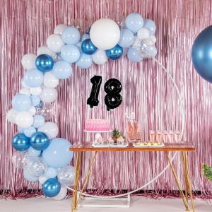 Balon din Folie Metalizata, Flippy, Figurina Cifra, Tema Aniversare 80 cm, Ambalaj Individual, Pai inclus, Umflare cu Aer sau Heliu, Negru, Cifra 1 - Img 7