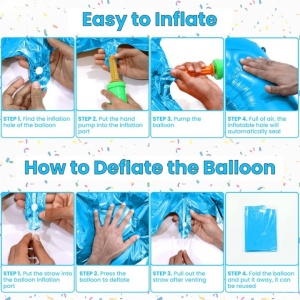 Balon din Folie Metalizata, Flippy, Figurina Cifra, Tema Aniversare 80 cm, Ambalaj Individual, Pai inclus, Umflare cu Aer sau Heliu, Albastru, Cifra 0 - Img 9