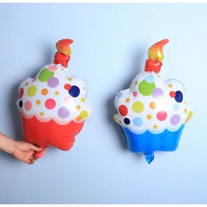 Balon din Folie Metalizata, Flippy, Figurine Dulciuri, Model 1, Tematica Prajitura Aniversara, 68x44 cm, Ambalaj Individual, Pai Inclus, Umflare cu Aer sau Heliu, Multicolor - Img 3