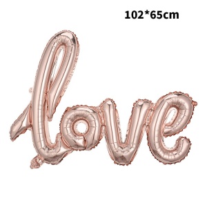 Balon din Folie Metalizata, Flippy, Model Love scris de mana, 102x65 cm, Tematica Ziua Îndrăgostiților, Ambalaj Individual, Pai Inclus, Umflare cu Aer sau Heliu, Rose Gold - Img 6
