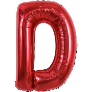 Balon Folie Metalizata Litera D, Flippy, 40 cm, Umflati cu Heliu sau Aer, Ambalaj Individual, Pai inclus, Rosu - Img 6