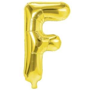 Balon Folie Metalizata Litera F, Flippy, 80 cm, Umflati cu Heliu sau Aer, Ambalaj Individual, Pai inclus, Auriu - Img 4