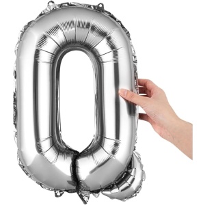 Balon Folie Metalizata Litera Q, Flippy, 40 cm, Umflati cu Heliu sau Aer, Ambalaj Individual, Pai inclus, Argintiu - Img 6