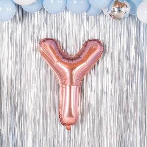 Balon Folie Metalizata Litera Y, Flippy, 80 cm, Umflati cu Heliu sau Aer, Ambalaj Individual, Pai inclus, Rose Gold - Img 4