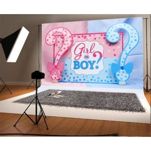 Banner pentru Petrecere, Flippy, Model Girl or Boy, Tematica Gender Reveal, 150 x 100 cm, Albastru Roz - Img 8
