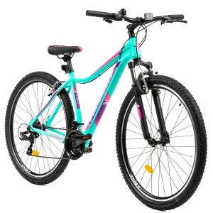 Bicicleta MTB Colinelli COL22, Marimea M, 29 inch, Turcoaz, Schimbator Shimano, 21 Viteze, Cadru Aluminiu, Frane V - Brake - Img 2