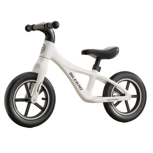 Bicicleta pentru Copii, Flippy, Fara Pedale, Pentru 2-6 Ani, 2 Roti Silentioase, Sa Reglabila 43 - 58 cm, din Plastic si Fibra de Sticla, 88 x 56 x 43 cm, Alb - Img 1