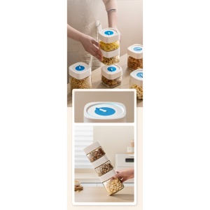 Borcan din Sticla de Inalta Calitate, Flippy, Capac Ermetic, Uz Casnic, Depozitarea Condimentelor sau a Alimentelor Umede si Uscate, 500 mL, 10x10x9 cm, Alb - Img 8