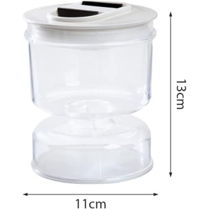 Borcan pentru Muraturi, Flippy, cu Separator pentru Lichide, Ermetic, Termorezistent, Tip Clepsidra, 800 ml, ABS, Alb, 13x11 cm - Img 3