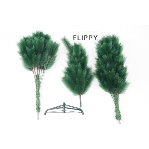 Brad artificial de Craciun tip pin, clasic, pentru interior/exterior, inaltime 180 cm, Flippy, verde, suport metalic inclus - Img 4