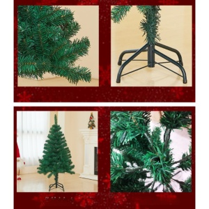 Brad de Craciun artificial cu suport inclus Flippy, 120 cm, 240 ramuri/varfuri, material plastic, suport clasic, fara iluminare, utilizat pentru interior/exterior, verde - Img 3
