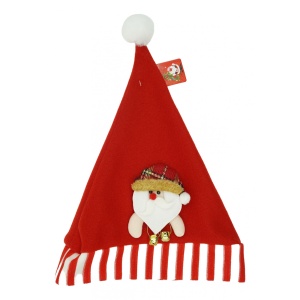 Caciulita de Mos Craciun, Flippy,cu ornament de Mos Craciun, rosie, marime universala, material textil - Img 1