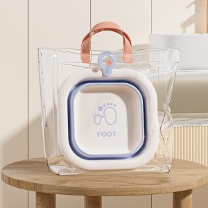 Cada Pliabila pentru Baie pentru Copii, Flippy, Cadita pentru Bebelusi, Model Patrat pentru Picioare, Albastru, 30x30x3.5 cm, 3.5 L - Img 6