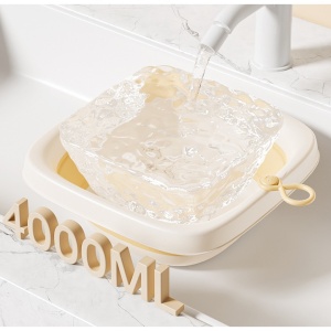 Cada Pliabila pentru Baie pentru Copii, Flippy, Cadita pentru Bebelusi, Model Patrat pentru Fata, Galben, 32x27.5x3.7 cm, 4 L - Img 5