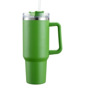 Cana Termos din Plastic, Flippy, pentru Bauturi Calde si Reci, cu Maner, 9.9x9.9x27 cm, Verde - Img 4