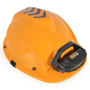 Casca Protectie cu Lanterna de Jucarie pentru Copii, Flippy, Material Plastic, Interactiv, Distractiv, 29.5x19.5x6.5 cm, Portocaliu - Img 6
