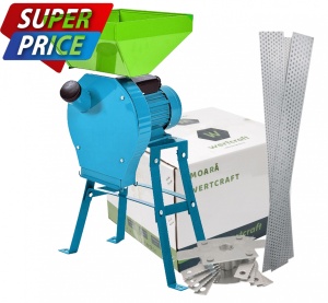 *Cel mai mic pret* Moara Wertcraft cuva mare cu suport 3.5 Kw, 2850 Rpm, 4 site, 20 ciocanele, capacitate maxima de maruntire 350 kg/h, sistem antirefulare, debit reglabil, uruiala, porumb, grau, orz,