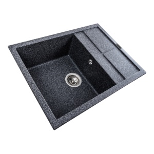 Chiuveta de bucatarie Elefant Premium Lotus Negru metalic , 650x500 mm - Img 3