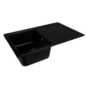 ChiuvetAƒ din compozit de granit pentru bucAƒtAƒrie Negru metalic ELEFANT PREMIUM 7850 VERONA 775 x 495 mm - Img 4