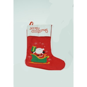 Ciorap Cadouri,Flippy,cu model Mos Craciun, rosu, marimea 19x38 cm, textil, interior - Img 4