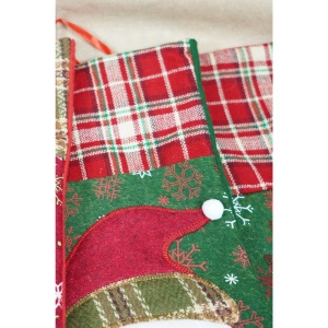 Ciorap Cadouri, Flippy,cu model Mos Craciun,verde, marimea 20x40 cm, textil, interior - Img 4