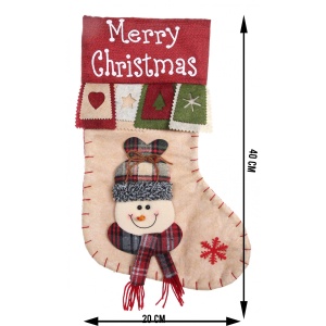 Ciorap Cadouri, Flippy,cu model om de zapada,crem, marimea 20x40 cm, textil, interior - Img 6