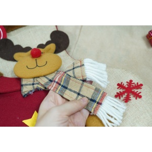Ciorap Cadouri,Flippy,cu model ren,crem, marimea 20x40 cm, textil, interior - Img 3