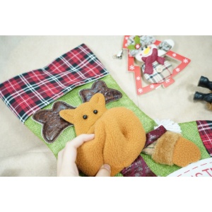 Ciorap Cadouri, Flippy,cu model ren,verde, marimea 23x45 cm, textil, interior - Img 5